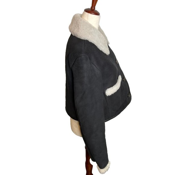 J.Crew $950 Collection Limited Edition Cropped Shearling Jacket Size S BV677 - Picture 10 of 12